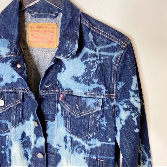 Levi’s Bleach Tie Dyed Jean Jacket Denim Small - Picture 3 of 11